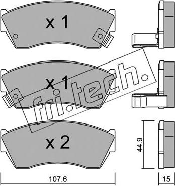 Fri.Tech. 171.0 - Brake Pad Set, disc brake autospares.lv