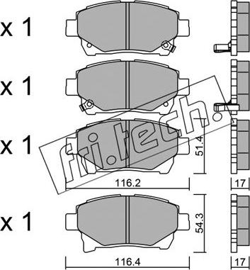 Fri.Tech. 894.0 - Brake Pad Set, disc brake autospares.lv