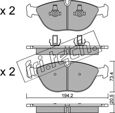 Fri.Tech. 845.0 - Brake Pad Set, disc brake autospares.lv