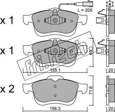 Fri.Tech. 840.0 - Brake Pad Set, disc brake autospares.lv