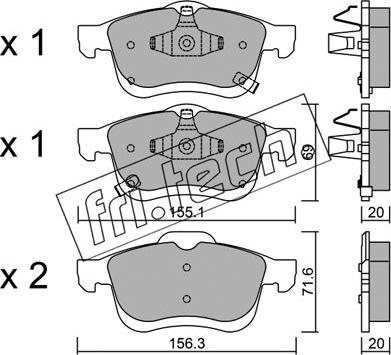 Fri.Tech. 840.2 - Brake Pad Set, disc brake autospares.lv