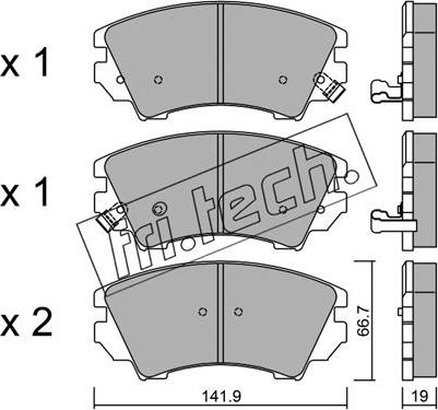 Fri.Tech. 859.0 - Brake Pad Set, disc brake autospares.lv