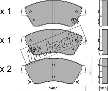 Fri.Tech. 855.0 - Brake Pad Set, disc brake autospares.lv