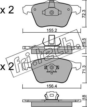 Fri.Tech. 850.0 - Brake Pad Set, disc brake autospares.lv