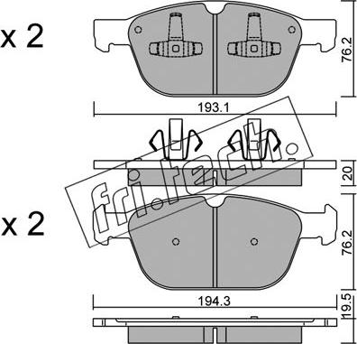 Fri.Tech. 851.0 - Brake Pad Set, disc brake autospares.lv