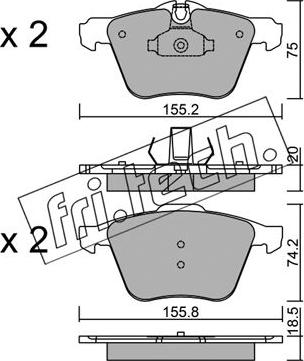 Fri.Tech. 852.1 - Brake Pad Set, disc brake autospares.lv