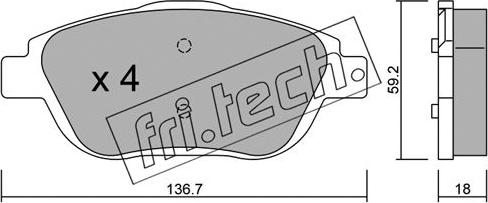 Fri.Tech. 869.0 - Brake Pad Set, disc brake autospares.lv