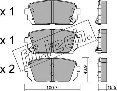 Fri.Tech. 800.0 - Brake Pad Set, disc brake autospares.lv