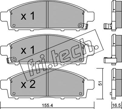 Fri.Tech. 807.0 - Brake Pad Set, disc brake autospares.lv