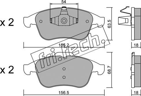 Fri.Tech. 819.0 - Brake Pad Set, disc brake autospares.lv