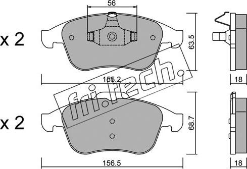 Fri.Tech. 819.1 - Brake Pad Set, disc brake autospares.lv