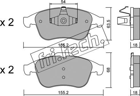 Fri.Tech. 819.2 - Brake Pad Set, disc brake autospares.lv