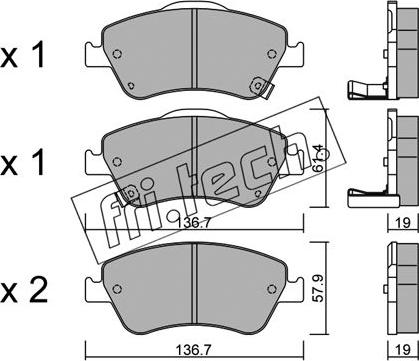 Fri.Tech. 810.0 - Brake Pad Set, disc brake autospares.lv