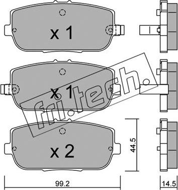 Fri.Tech. 888.0 - Brake Pad Set, disc brake autospares.lv