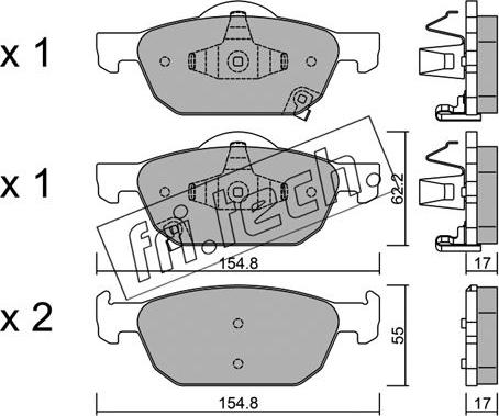 Fri.Tech. 883.0 - Brake Pad Set, disc brake autospares.lv