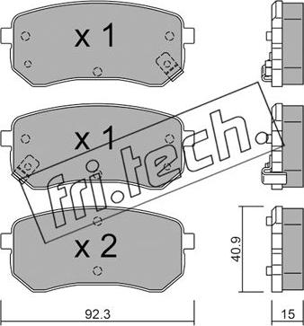 Fri.Tech. 831.0 - Brake Pad Set, disc brake autospares.lv