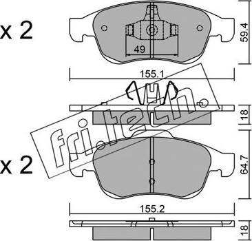 Fri.Tech. 833.0 - Brake Pad Set, disc brake autospares.lv