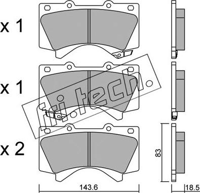 Fri.Tech. 837.0 - Brake Pad Set, disc brake autospares.lv