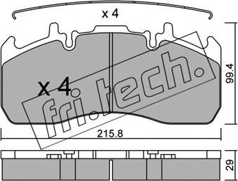 Fri.Tech. 824.0 - Brake Pad Set, disc brake autospares.lv