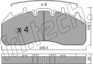 Fri.Tech. 825.0 - Brake Pad Set, disc brake autospares.lv