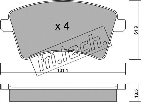 Fri.Tech. 828.0 - Brake Pad Set, disc brake autospares.lv