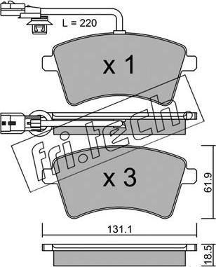 Fri.Tech. 828.1 - Brake Pad Set, disc brake autospares.lv