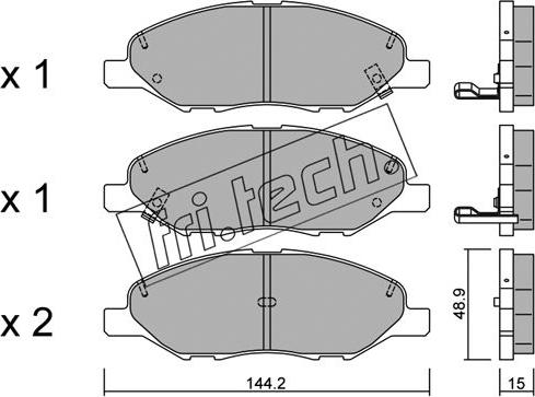 Fri.Tech. 827.0 - Brake Pad Set, disc brake autospares.lv