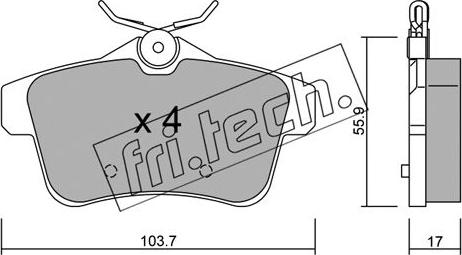 Fri.Tech. 872.0 - Brake Pad Set, disc brake autospares.lv