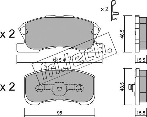 Fri.Tech. 390.0 - Brake Pad Set, disc brake autospares.lv