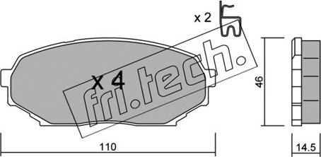 Fri.Tech. 397.0 - Brake Pad Set, disc brake autospares.lv