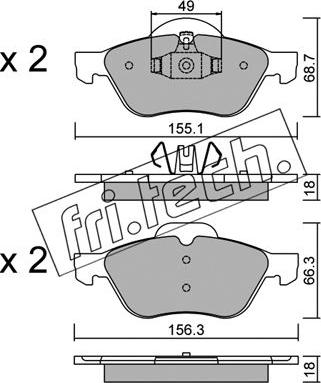 Fri.Tech. 344.1 - Brake Pad Set, disc brake autospares.lv