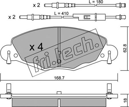 Fri.Tech. 341.0 - Brake Pad Set, disc brake autospares.lv