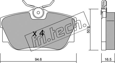 Fri.Tech. 355.0 - Brake Pad Set, disc brake autospares.lv