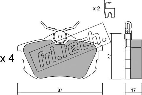 Fri.Tech. 356.0 - Brake Pad Set, disc brake autospares.lv