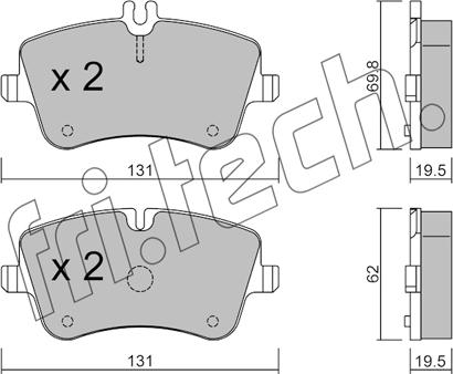 Fri.Tech. 351.0 - Brake Pad Set, disc brake autospares.lv