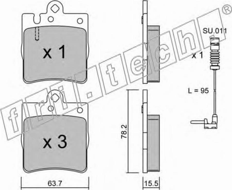 Fri.Tech. 3530W - Brake Pad Set, disc brake autospares.lv