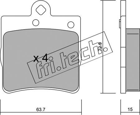 Fri.Tech. 352.0 - Brake Pad Set, disc brake autospares.lv