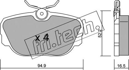 Fri.Tech. 360.0 - Brake Pad Set, disc brake autospares.lv