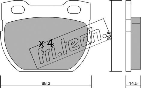 Fri.Tech. 363.0 - Brake Pad Set, disc brake autospares.lv