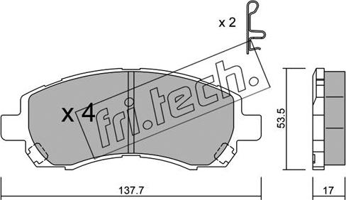 Fri.Tech. 304.0 - Brake Pad Set, disc brake autospares.lv