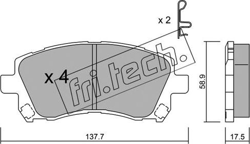 Fri.Tech. 305.0 - Brake Pad Set, disc brake autospares.lv