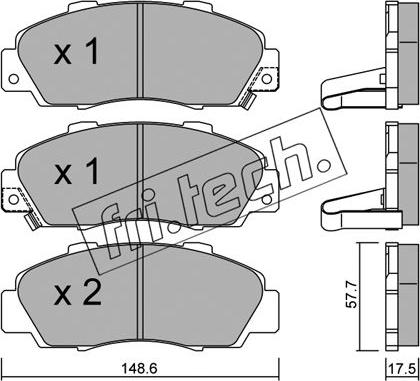 Fri.Tech. 307.0 - Brake Pad Set, disc brake autospares.lv