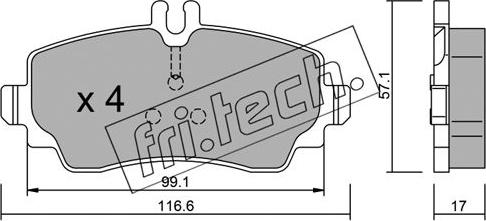 Fri.Tech. 319.0 - Brake Pad Set, disc brake autospares.lv