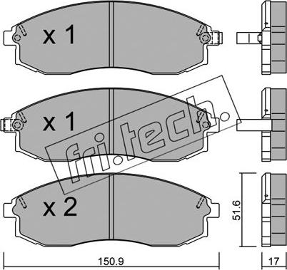 Fri.Tech. 315.0 - Brake Pad Set, disc brake autospares.lv