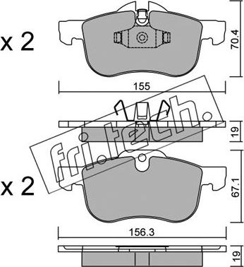 Fri.Tech. 316.0 - Brake Pad Set, disc brake autospares.lv