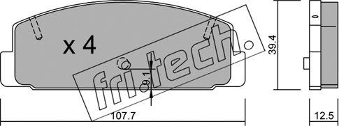 Fri.Tech. 311.2 - Brake Pad Set, disc brake autospares.lv