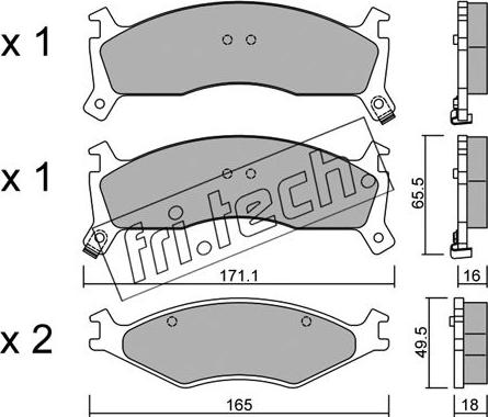 Fri.Tech. 384.0 - Brake Pad Set, disc brake autospares.lv