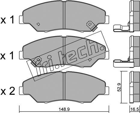 Fri.Tech. 385.0 - Brake Pad Set, disc brake autospares.lv