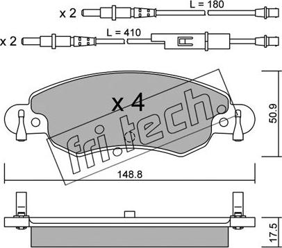 Fri.Tech. 339.0 - Brake Pad Set, disc brake autospares.lv