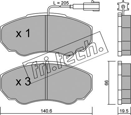 Fri.Tech. 334.0 - Brake Pad Set, disc brake autospares.lv